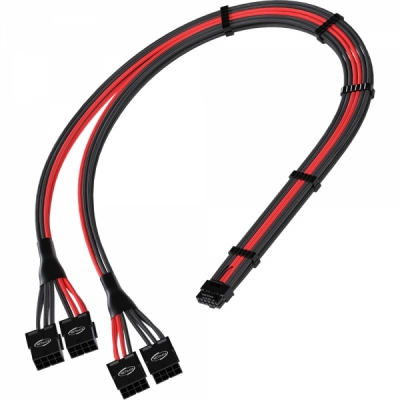 강원전자 넷메이트 12VHPWR to PCI-E 8핀x4 변환 슬리빙 케이블 0.45m (블랙/레드) [EZDIY-FAB] NM-DPR1857