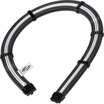 강원전자 넷메이트 PCI-E 5.0 12VHPWR 슬리빙 케이블 0.6m (블랙/화이트) [EZDIY-FAB] NM-DPR192