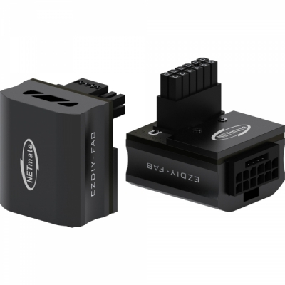 강원전자 넷메이트 600W 12VHPWR 변환 어댑터 (알루미늄 블랙/RVS 90도) [EZDIY-FAB] NM-DPI18910