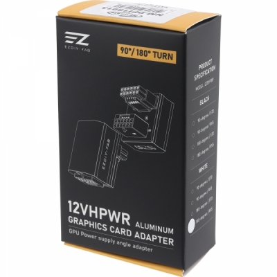 강원전자 넷메이트 600W 12VHPWR 변환 어댑터 (알루미늄 화이트/RVS 180도) [EZDIY-FAB] NM-DPI18913