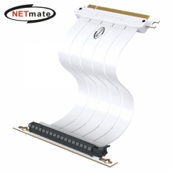 강원전자 넷메이트 PCI-E 4.0 라이저 케이블 200mm (화이트/90도) [EZDIY-FAB] NM-DPC184