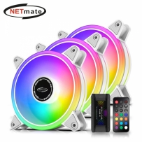 강원전자 넷메이트 Moonlight ARGB 120mm 쿨링팬(화이트/3PACK + 팬허브 + 리모컨) [EZDIY-FAB] NM-DPI1175