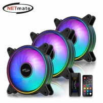 강원전자 넷메이트 Moonlight ARGB 120mm 쿨링팬(블랙/3PACK + 팬허브 + 리모컨) [EZDIY-FAB] NM-DPI1176
