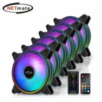 강원전자 넷메이트 Moonlight ARGB 120mm 쿨링팬(블랙/6PACK + 팬허브 + 리모컨) [EZDIY-FAB] NM-DPI1171