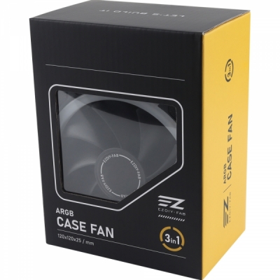 강원전자 넷메이트 Dual Ring ARGB 120mm 쿨링팬(블랙/3PACK + 팬허브 + 리모컨) [EZDIY-FAB] NM-DPR04411