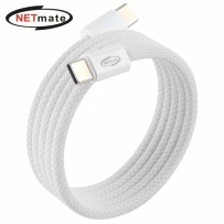 강원전자 넷메이트 USB2.0 마그네틱 C타입 60W 고속충전 케이블 1m (화이트) NM-UCC2601WM