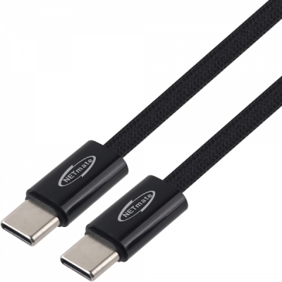 강원전자 넷메이트 USB2.0 마그네틱 C타입 60W 고속충전 케이블 2m (블랙) NM-UCC2602BM