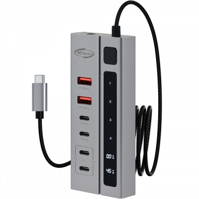 강원전자 넷메이트 USB3.2 C타입 6포트 허브(PD충전 2포트) NM-UBC3124