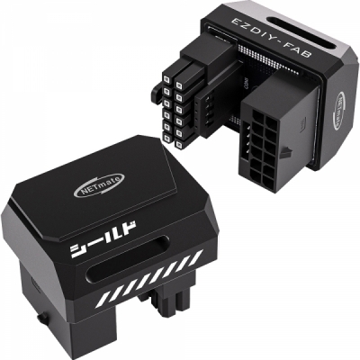 강원전자 넷메이트 600W 12V-2x6 변환 어댑터 (알루미늄 블랙/RVS 180도) [EZDIY-FAB] NM-DPI18929