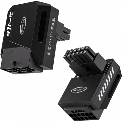 강원전자 넷메이트 600W 12V-2x6 변환 어댑터 (알루미늄 블랙/RVS 90도) [EZDIY-FAB] NM-DPI18930