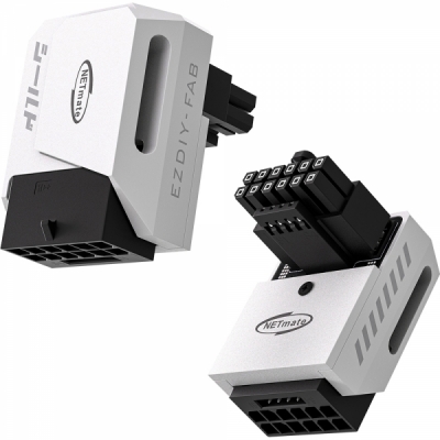 강원전자 넷메이트 600W 12V-2x6 변환 어댑터 (알루미늄 화이트/STD 90도) [EZDIY-FAB] NM-DPI18935