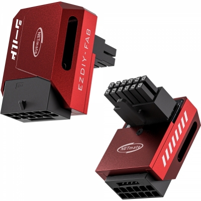 강원전자 넷메이트 600W 12V-2x6 변환 어댑터 (알루미늄 레드/RVS 90도) [EZDIY-FAB] NM-DPI18938