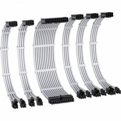 강원전자 넷메이트 PSU 연장 16AWG 슬리빙 케이블 세트 (화이트 6종) [EZDIY-FAB] NM-DPI228