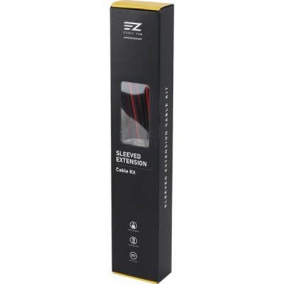 강원전자 넷메이트 PSU 연장 16AWG 슬리빙 케이블 세트 (블랙/레드 6종) [EZDIY-FAB] NM-DPI2283