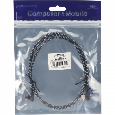 강원전자 넷메이트 USB2.0 CM-Micro 5핀 꺾임 패브릭 케이블 1m NM-UCMB01A
