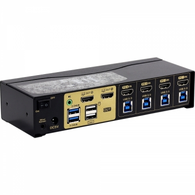 강원전자 넷메이트 Multi-View 듀얼 4K HDMI KVM 4:1 스위치(USB) NM-HKM4304D
