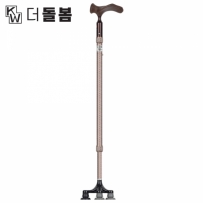 강원전자 더돌봄 프리미엄 6발 자립형 양손 지팡이(브라운) DB-CRTBRC01