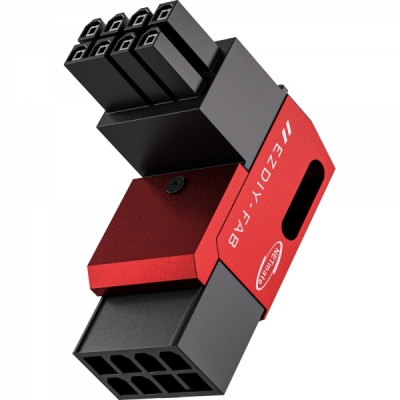 강원전자 넷메이트 PCI-E 8핀 변환 어댑터 (레드/STD 90도/단품) [EZDIY-FAB] NM-DPI22618