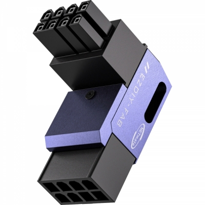 강원전자 넷메이트 PCI-E 8핀 변환 어댑터 (퍼플/STD 90도/단품) [EZDIY-FAB] NM-DPI22622