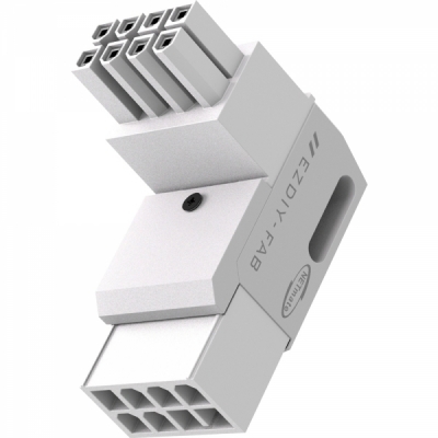 강원전자 넷메이트 PCI-E 8핀 변환 어댑터 (화이트/RVS 90도/단품) [EZDIY-FAB] NM-DPI2267