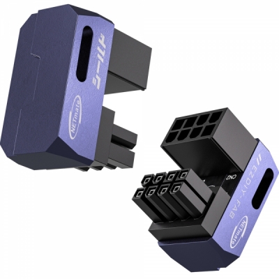 강원전자 넷메이트 PCI-E 8핀 변환 어댑터 (퍼플/RVS 180도/2PACK) [EZDIY-FAB] NM-DPI22629