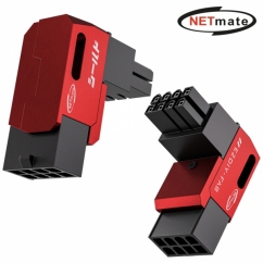 강원전자 넷메이트 PCI-E 8핀 변환 어댑터 (레드/STD 90도/2PACK) [EZDIY-FAB] NM-DPI22626