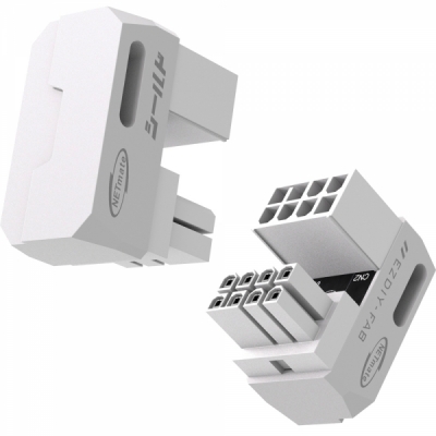 강원전자 넷메이트 PCI-E 8핀 변환 어댑터 (화이트/STD 180도/2PACK) [EZDIY-FAB] NM-DPI22612