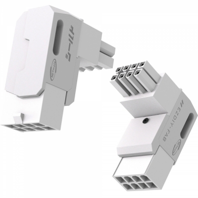 강원전자 넷메이트 PCI-E 8핀 변환 어댑터 (화이트/RVS 90도/2PACK) [EZDIY-FAB] NM-DPI22615