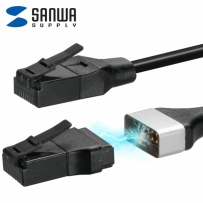 강원전자 산와서플라이 CAT.6A 슬림 마그네틱 랜 케이블 2m (블랙) KB-SL6ABA-02BK