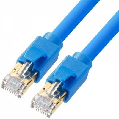 강원전자 산와서플라이 CAT.8 SSTP 랜 케이블 0.5m (블루) KB-T8-005BL