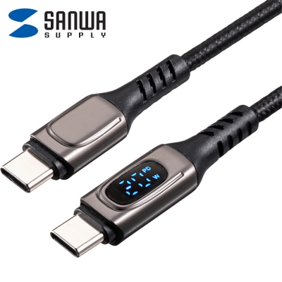 강원전자 산와서플라이 USB2.0 C타입 100W 고속충전 디스플레이 케이블 1m 500-USB076