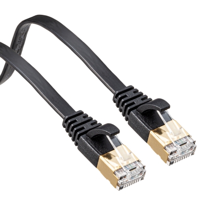 강원전자 산와서플라이 CAT.7 STP FLAT 랜 케이블 1m (블랙) KB-FLU7-01BK