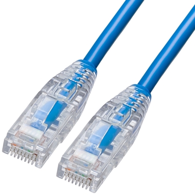 강원전자 산와서플라이 CAT.6A UTP Slim 랜 케이블 1m (블루) KB-SL6AYS-01BL