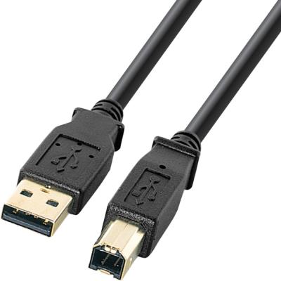 강원전자 산와서플라이 USB2.0 AM-BM 케이블 1m (블랙) KU20-1BKHK2