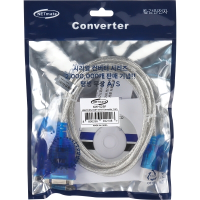 강원전자 넷메이트 USB to RS232(DB9F) 시리얼 컨버터 1.8m, Prolific KW-525F