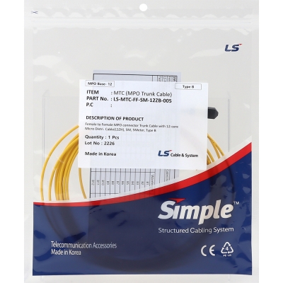LS전선 SM 12C MPO 광점퍼코드 5m LS-MTC-FF-SM-12ZB-005