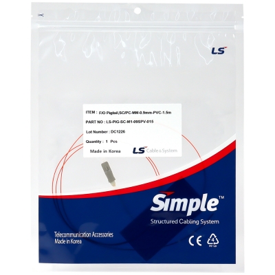 LS전선 SC/PC 멀티모드 광피그테일 1.5m LS-PIG-SC-M1-09SPV-015