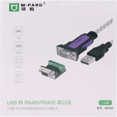 강원전자 엠파드 USB2.0 to RS422/485 시리얼 컨버터 1.8m MP-MD038