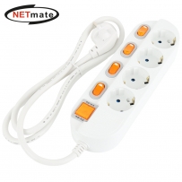 강원전자 넷메이트 SAFE 멀티탭 4구 개별 접지 1.5m NM-415SFS