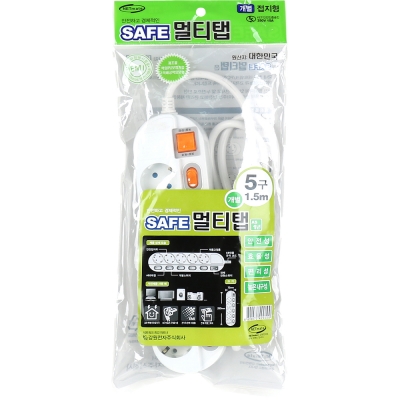 강원전자 넷메이트 SAFE 멀티탭 5구 개별 접지 1.5m NM-515SFS