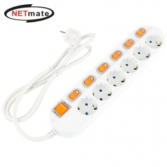강원전자 넷메이트 SAFE 멀티탭 6구 개별 접지 1.5m NM-615SFS