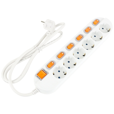 강원전자 넷메이트 SAFE 멀티탭 6구 개별 접지 5m NM-650SFS