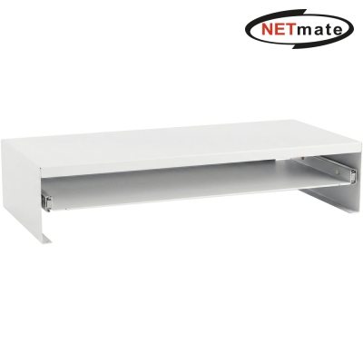 강원전자 넷메이트 다용도 2단 슬라이딩 메탈 받침대, 560x260x125mm 화이트 NM-AM560WB