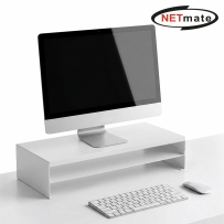 강원전자 넷메이트 다용도 2단 메탈 받침대, 560x260x125mm 화이트 NM-AM560WF