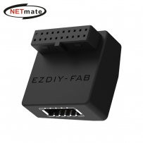 강원전자 넷메이트 USB3.0 20핀 헤더 Type E 변환 어댑터, 블랙 RVS [EZDIY-FAB] NM-DPC2671