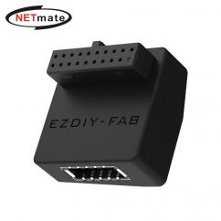 강원전자 넷메이트 USB3.0 20핀 헤더 Type E 변환 어댑터, 블랙 STD [EZDIY-FAB] NM-DPC267