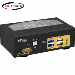강원전자 넷메이트 듀얼 4K 60Hz HDMI KVM 2:1 스위치(USB) NM-HK4602D