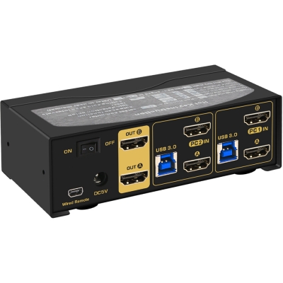 강원전자 넷메이트 듀얼 4K 60Hz HDMI KVM 2:1 스위치(USB) NM-HK4602D