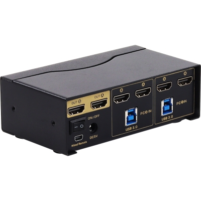 강원전자 넷메이트 듀얼 4K 60Hz HDMI 매트릭스 KVM 2:1 스위치(USB) NM-HKT4602D