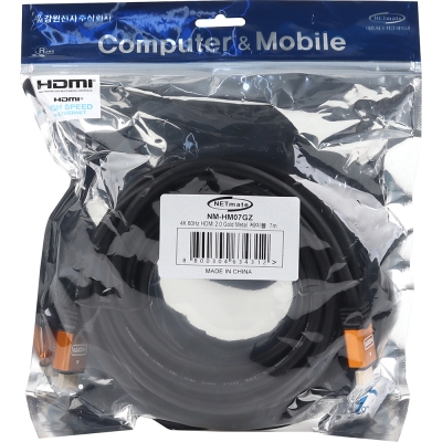 강원전자 넷메이트 4K 60Hz HDMI 2.0 Gold Metal 케이블 7m NM-HM07GZ